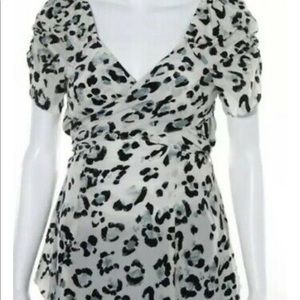 Nanette Lepore Wrap Leopard-Print Top